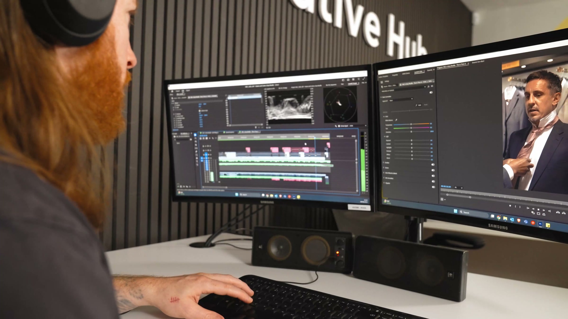 A 3Heads editor working in the Creative Hub