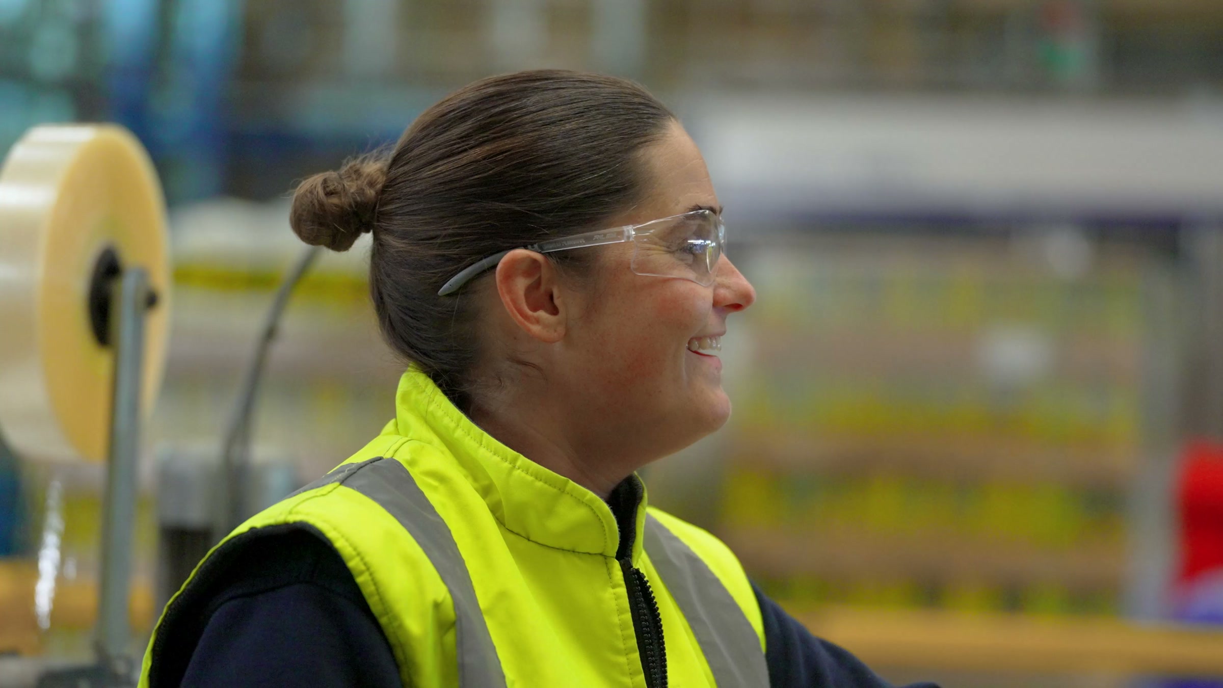 A specialist at work on a corporate film shoot